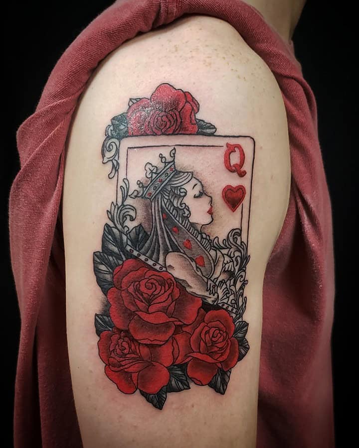 All Hail These 20 Stunning Queen Of Hearts Tattoo Designs