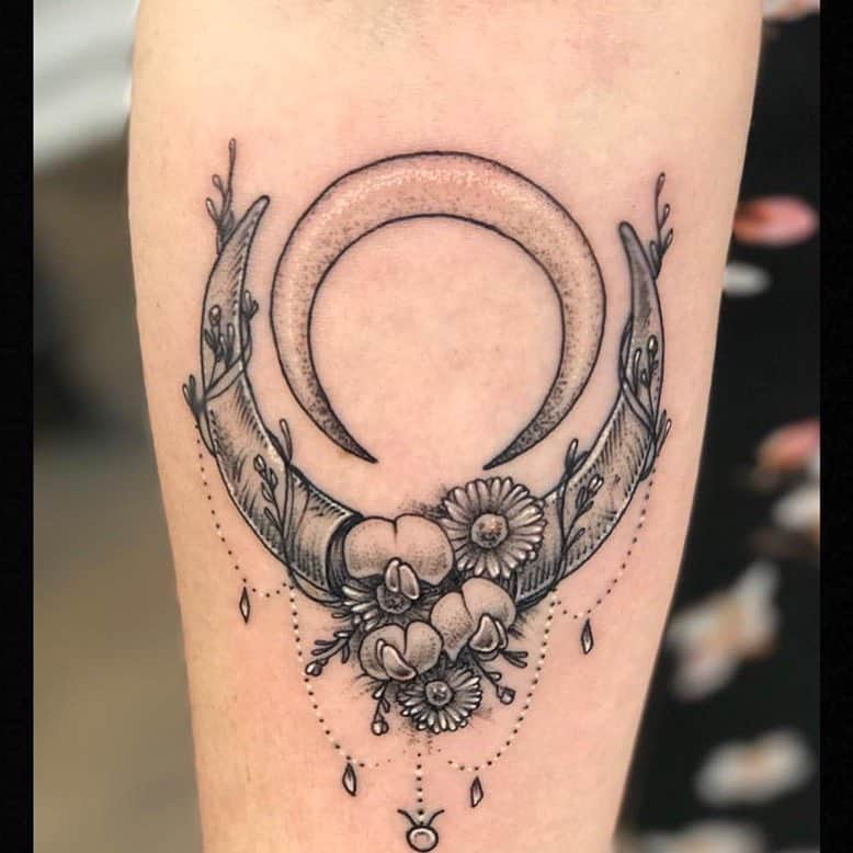 16. Floral Taurus crescent