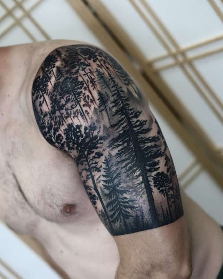 20 Forest Sleeve Tattoo Designs to Pine For