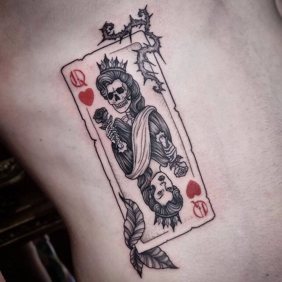 All Hail These 20 Stunning Queen Of Hearts Tattoo Designs