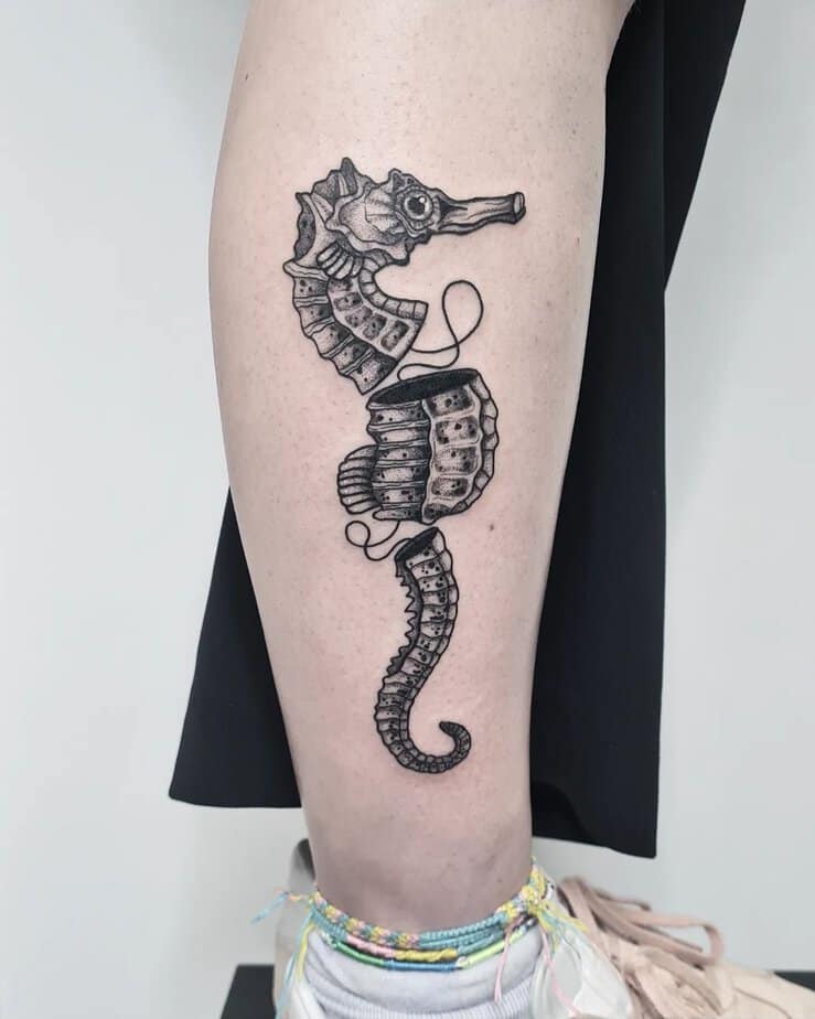 18. Steampunk seahorse tattoo