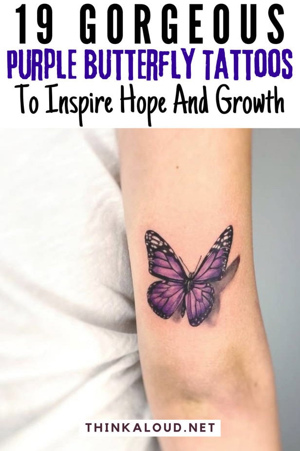 19 Gorgeous Purple Butterfly Tattoos To Inspire Hope And Growth