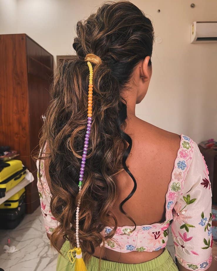 2. Bohemian beaded ponytail