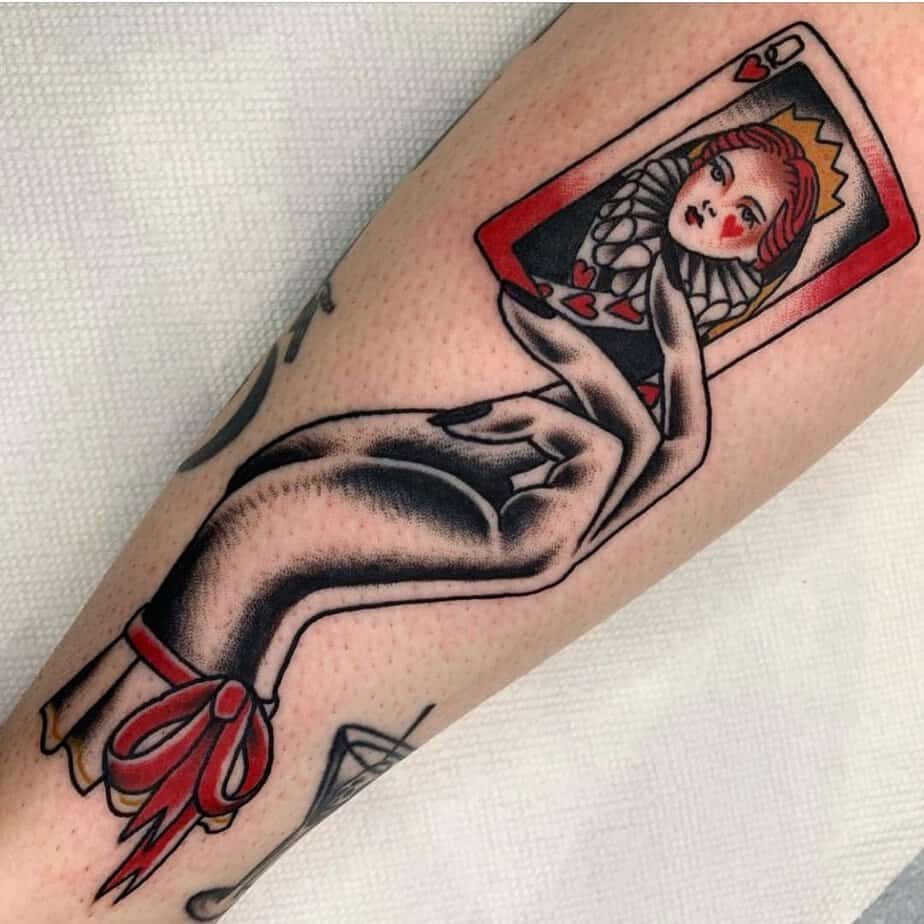 All Hail These 20 Stunning Queen Of Hearts Tattoo Designs