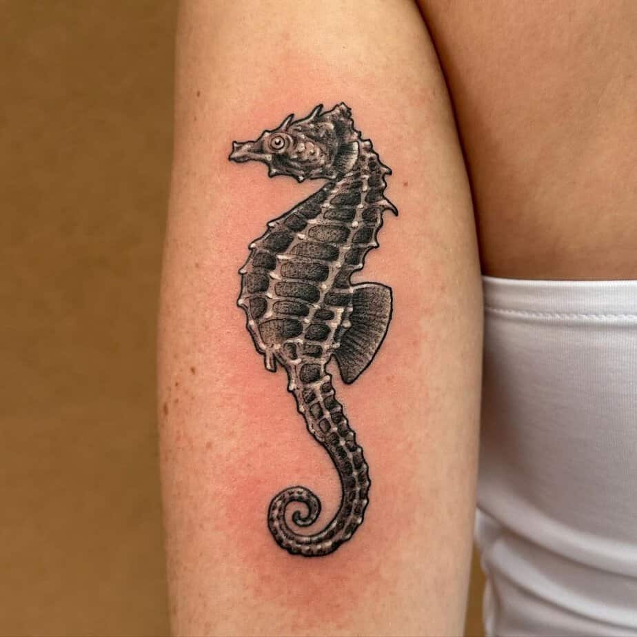 6. Classic seahorse tattoo