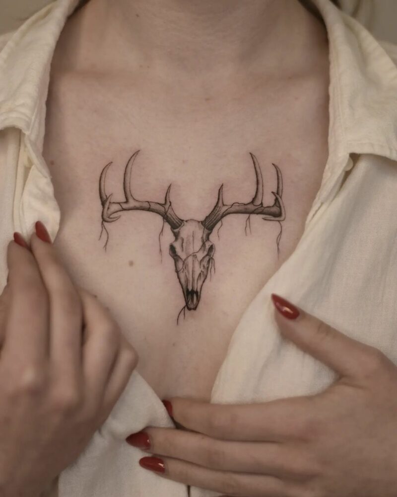 20 Jaw-Dropping Deer Skull Tattoo Ideas That You Will Hold Dear