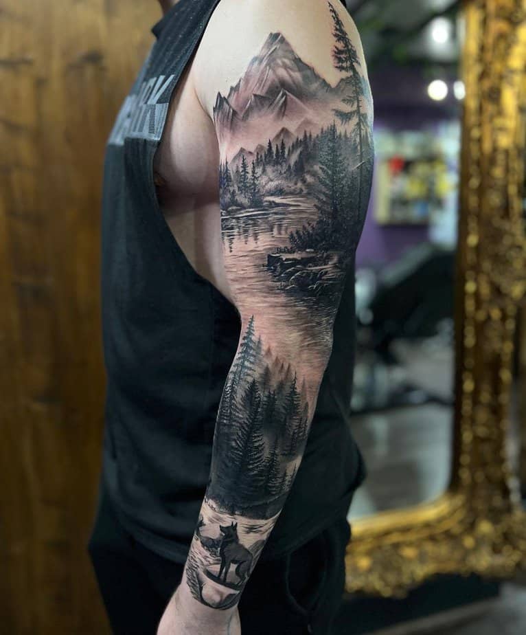 20 Forest Sleeve Tattoo Designs to Pine For