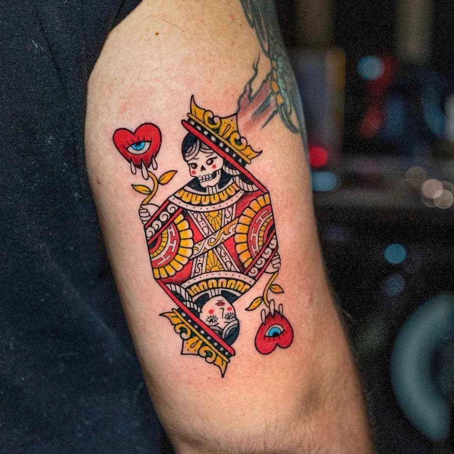 All Hail These 20 Stunning Queen Of Hearts Tattoo Designs