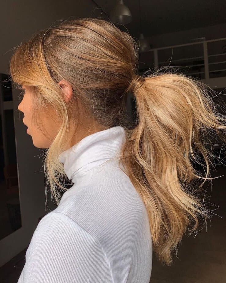 8. Effortless side swept ponytail