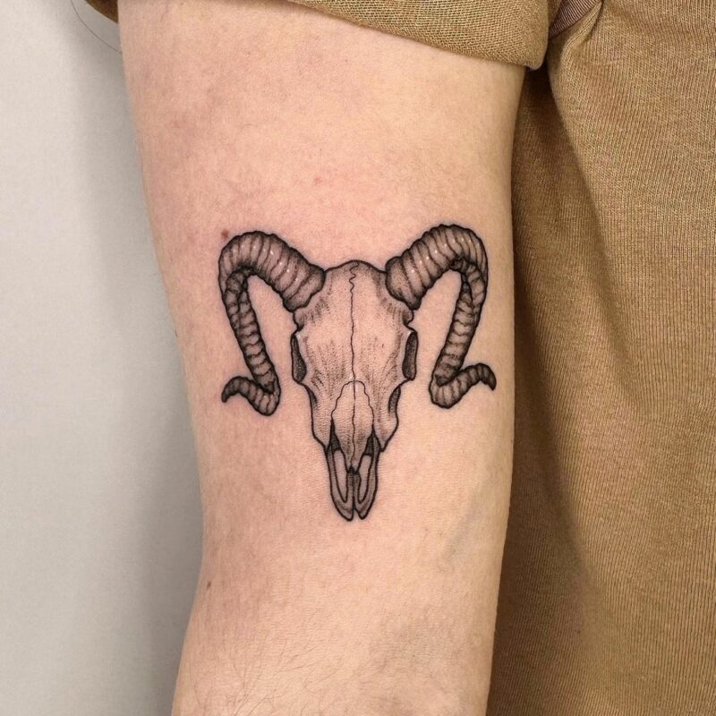 20 Remarkable Ram Skull Tattoo Designs That Command Attention