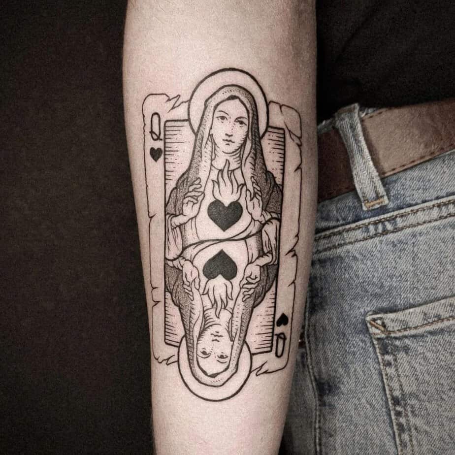 All Hail These 20 Stunning Queen Of Hearts Tattoo Designs