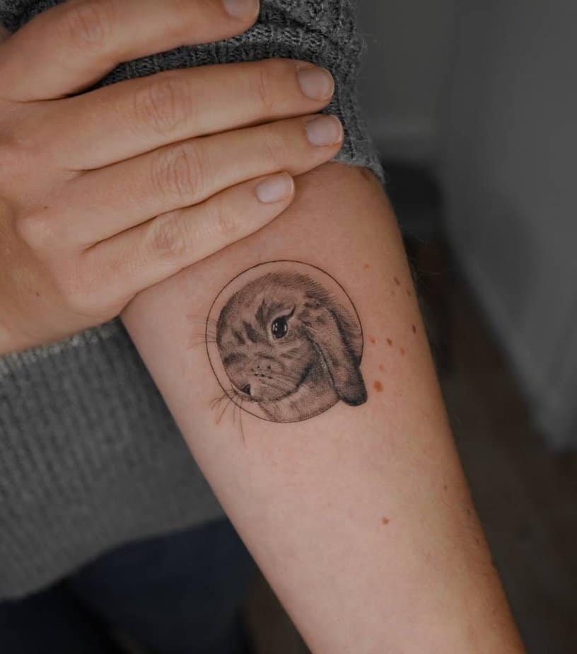 Bunny portrait tattoo