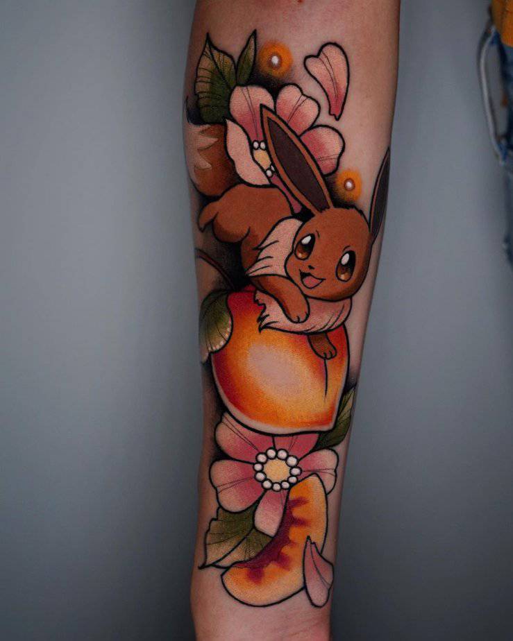 Cheerful Eevee tattoo