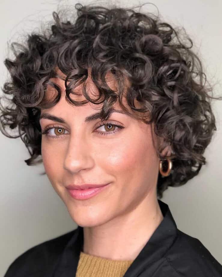 Curly pixie bob haircut