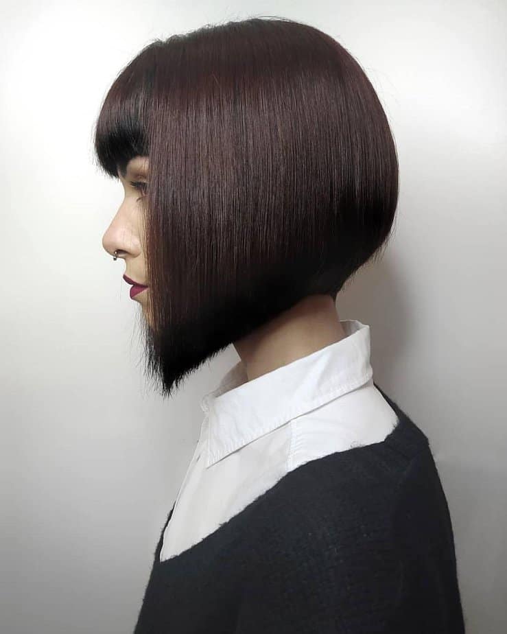 Dark red bob