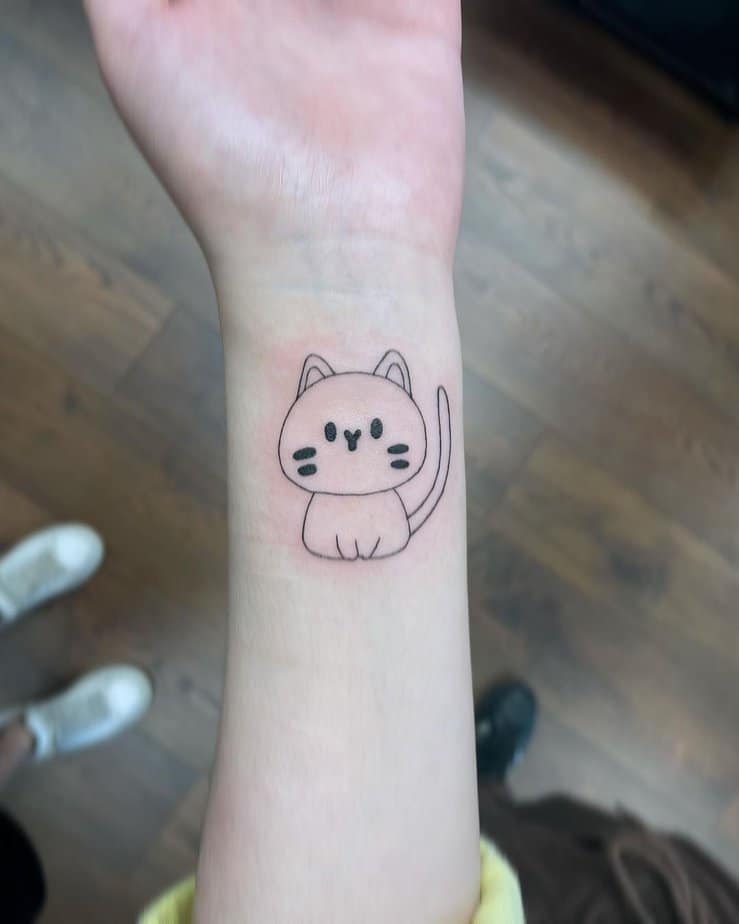 18 Meow-tastic Cat Outline Tattoos To Adore