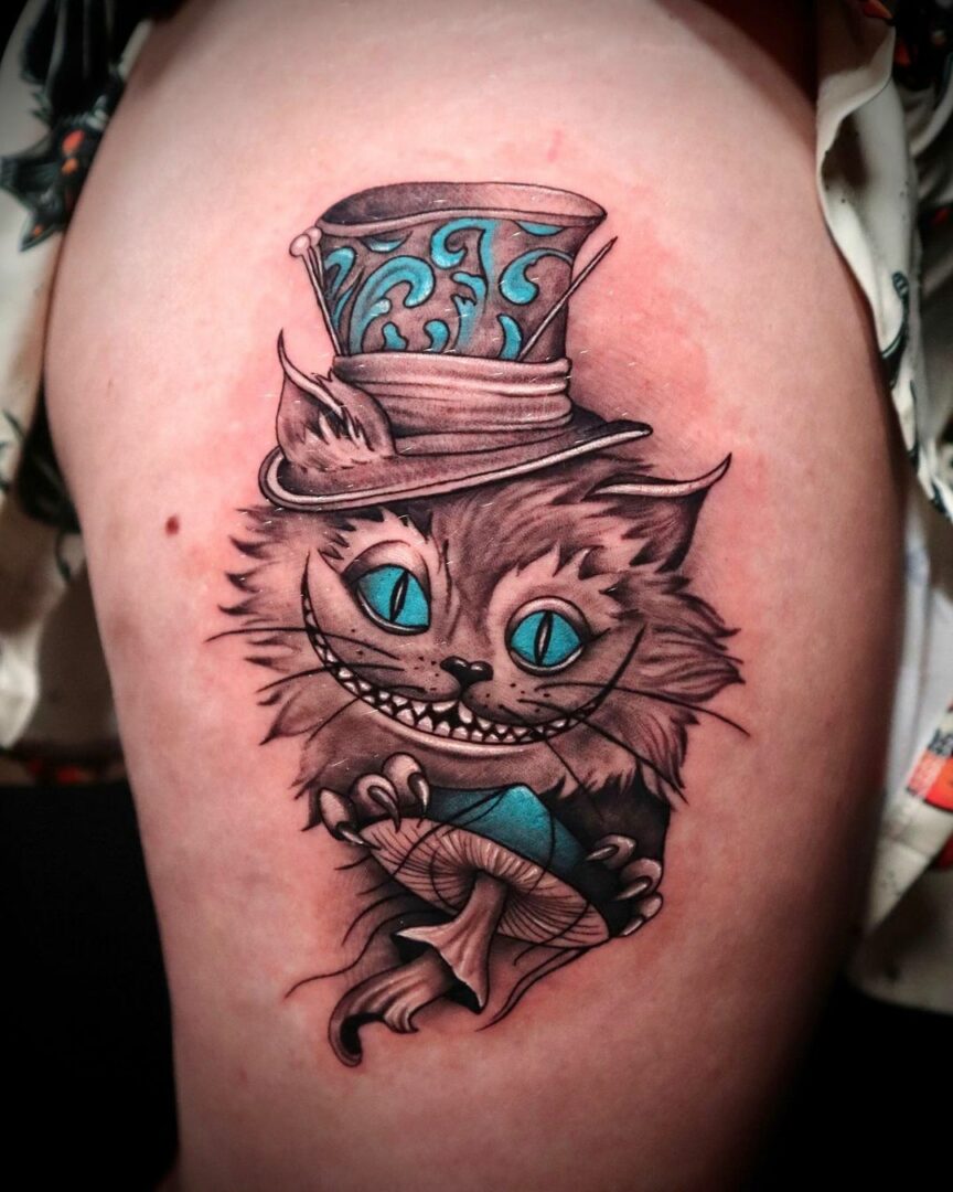 20 Fun Cheshire Cat Tattoo Ideas For A Glimpse Of Wonderland