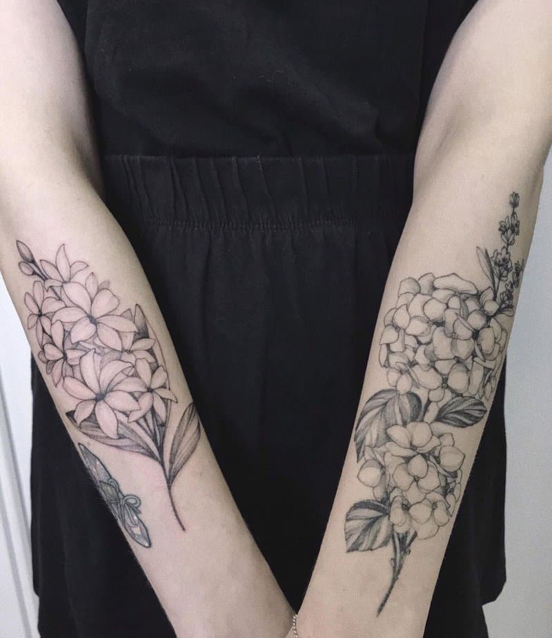 19 Breathtaking Hydrangea Tattoos To Celebrate Nature's Beauty