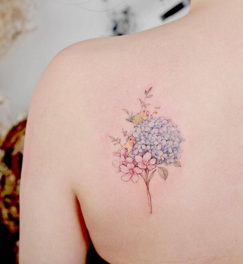 19 Breathtaking Hydrangea Tattoos To Celebrate Nature's Beauty