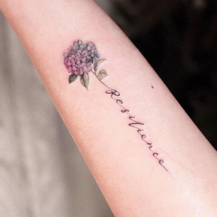 Inspiring hydrangea tattoo