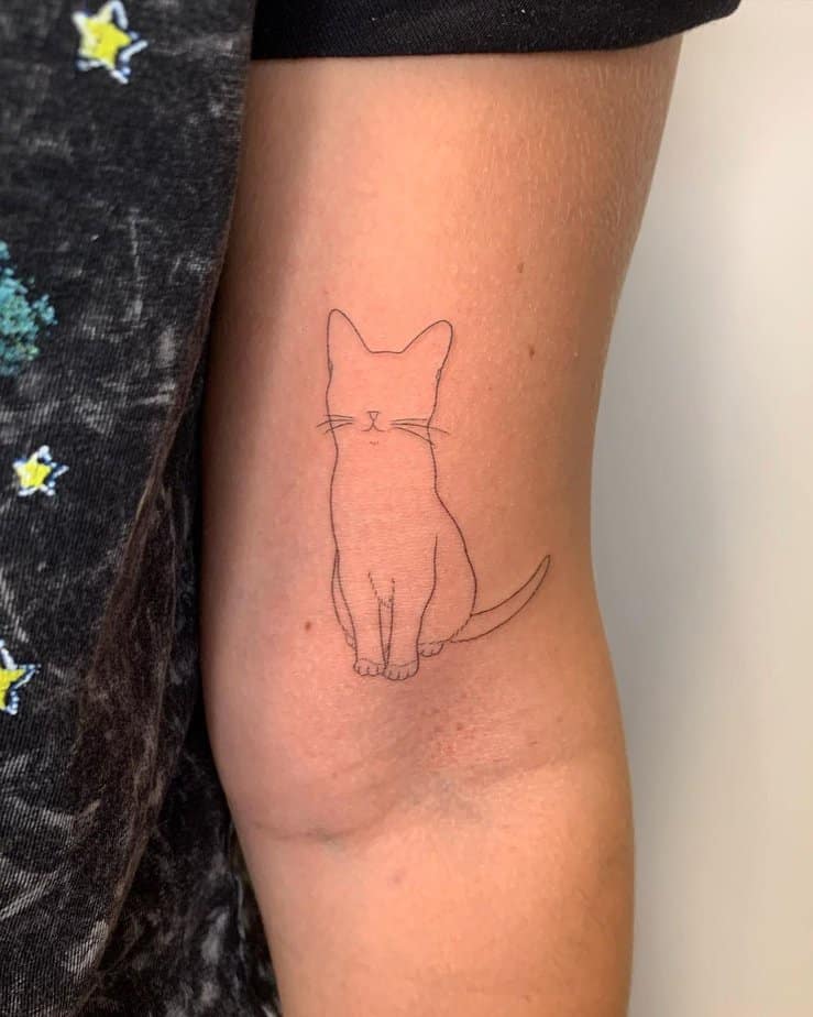 18 Meow-tastic Cat Outline Tattoos To Adore