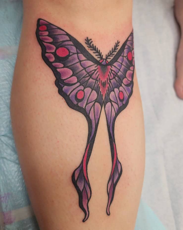 Luna moth tattoo