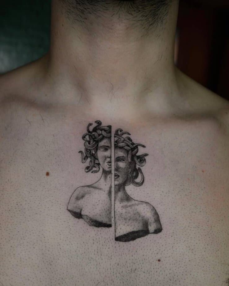 Medusa portrait tattoo