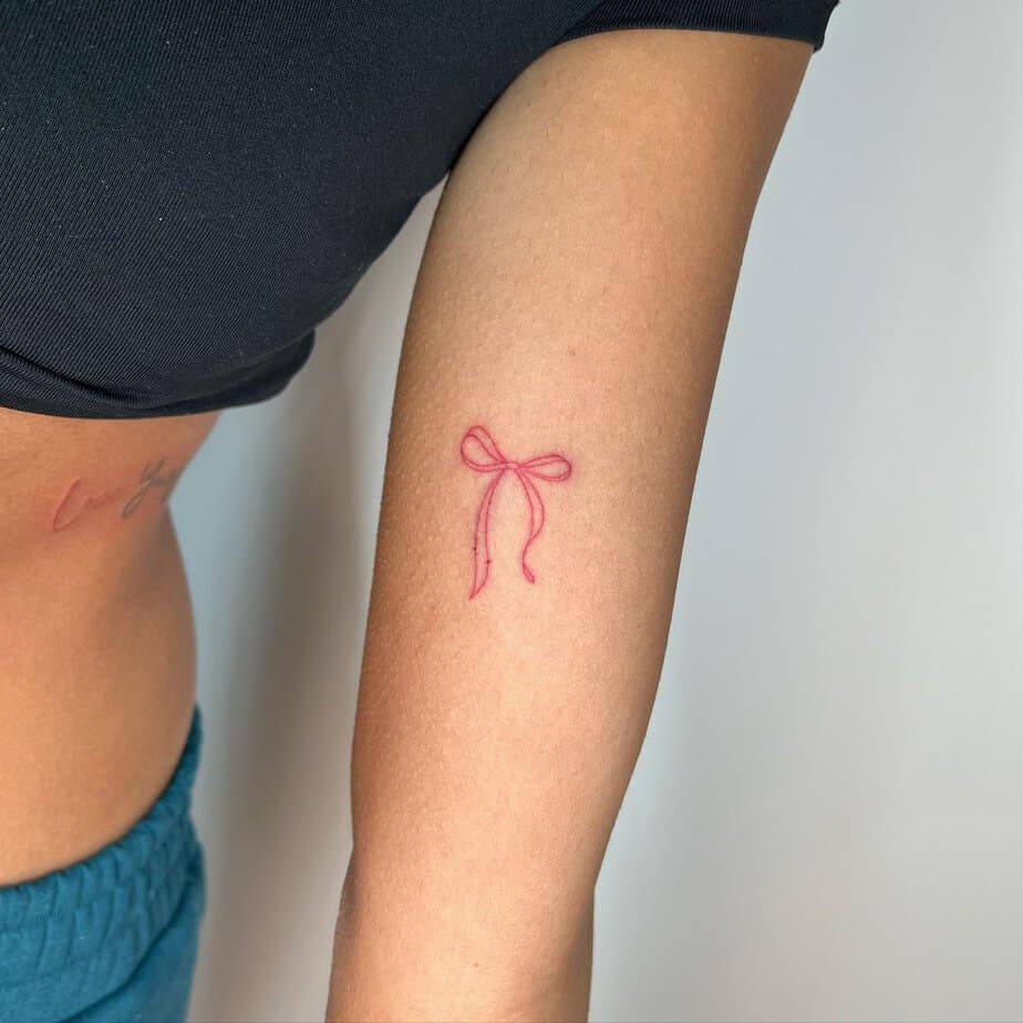 Single needle bow tattoo