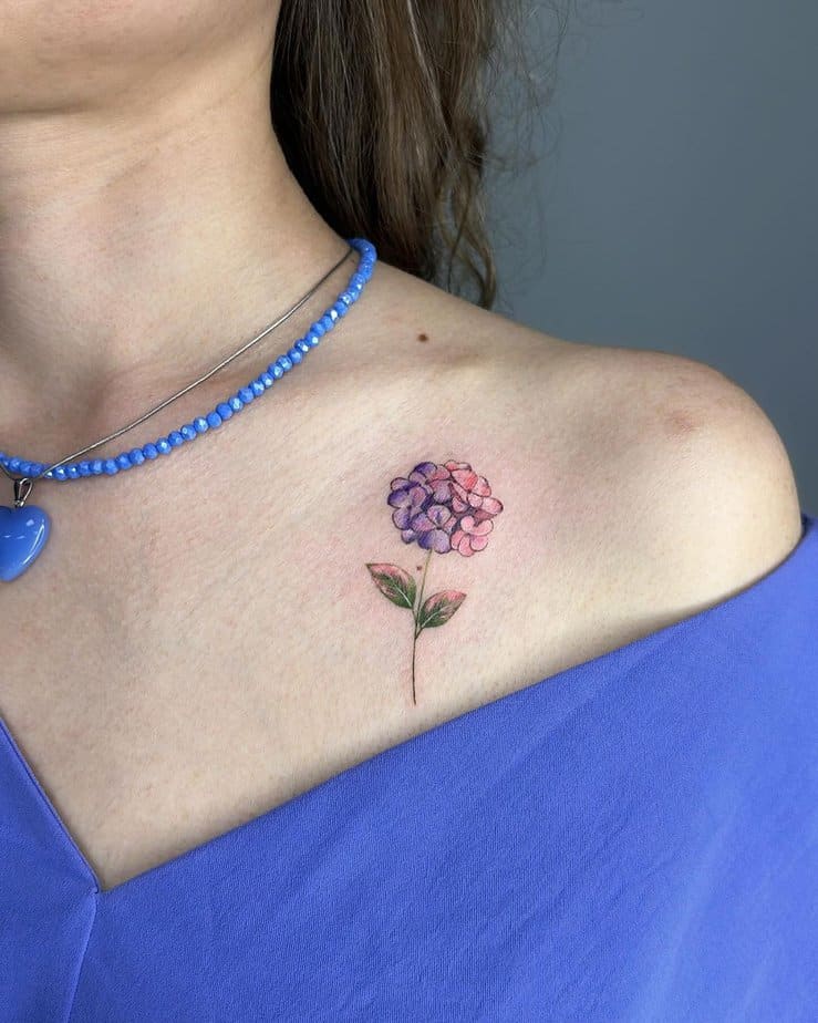 19 Breathtaking Hydrangea Tattoos To Celebrate Nature's Beauty