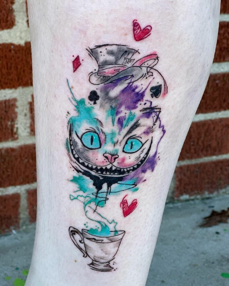 20 Fun Cheshire Cat Tattoo Ideas For A Glimpse Of Wonderland
