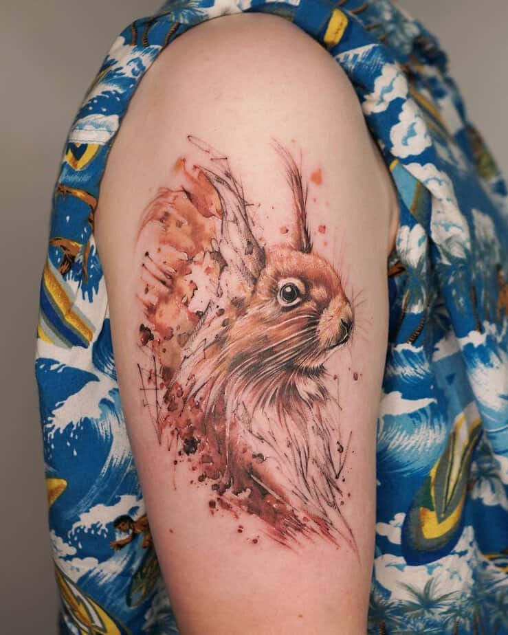 Watercolor squirrel tattoo