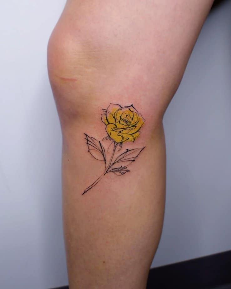 20 Beautiful Yellow Rose Tattoo Ideas For A Burst Of Sunshine