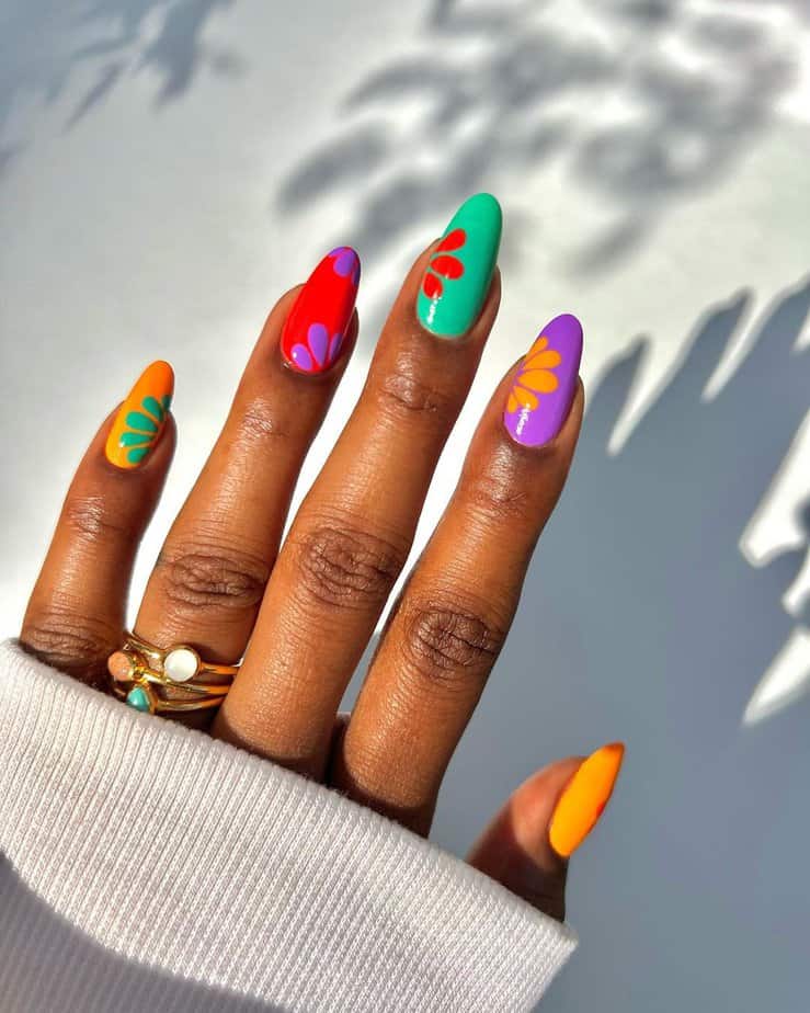 Show Your True Colors With These 40 Multi-Colored Nail Ideas