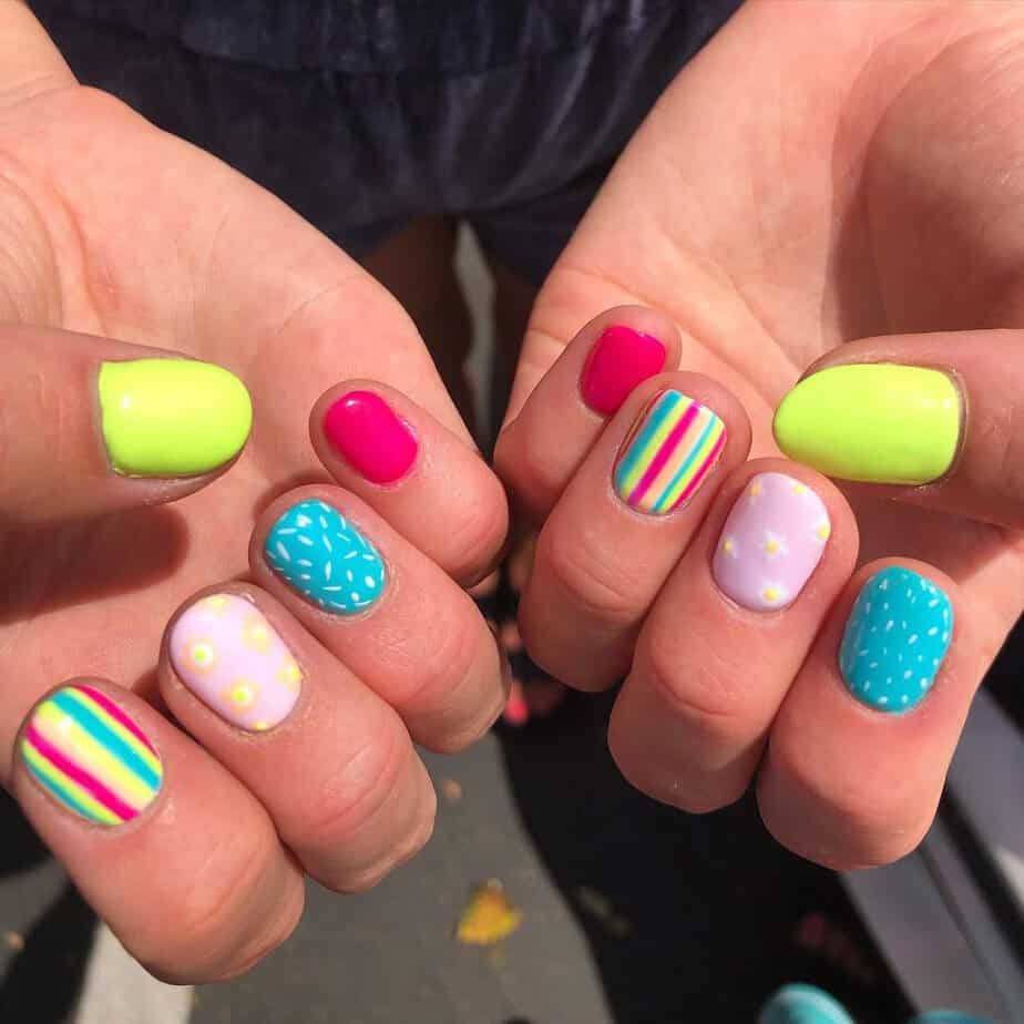 Show Your True Colors With These 40 Multi-Colored Nail Ideas