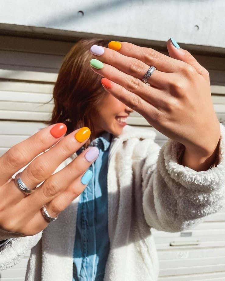 Show Your True Colors With These 40 Multi-Colored Nail Ideas