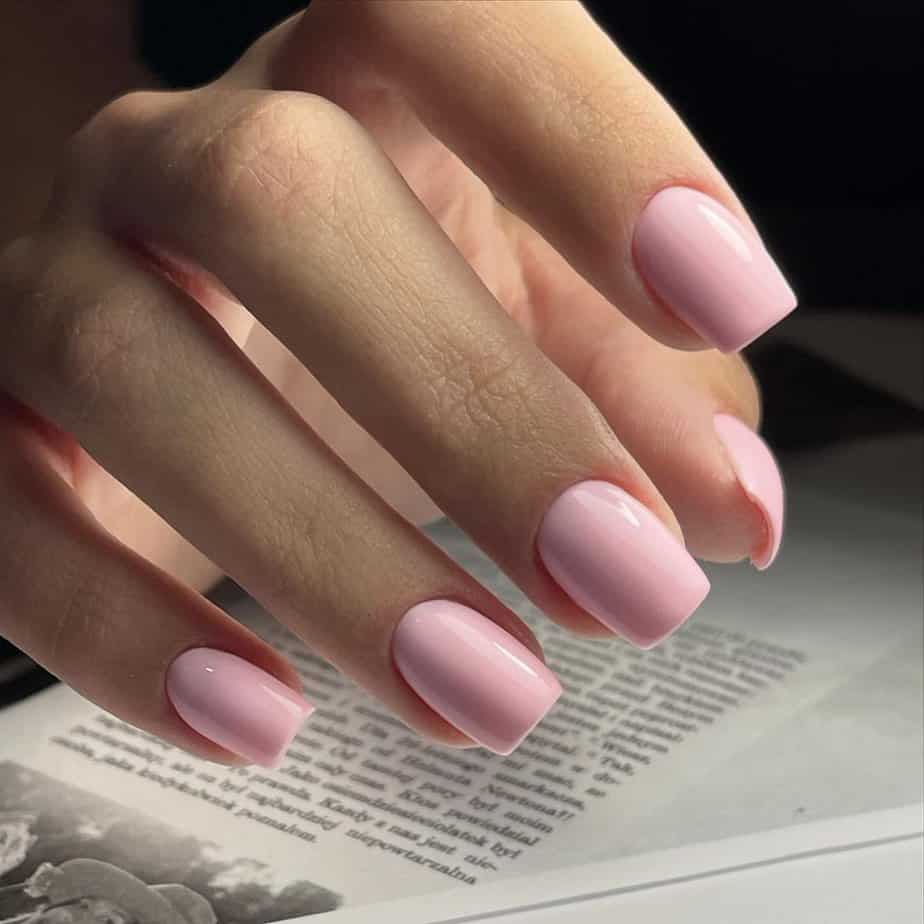 28. Classic square pink nails for everyday glam