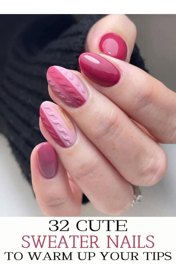 32 Cute Sweater Nails To Warm Up Your Tips