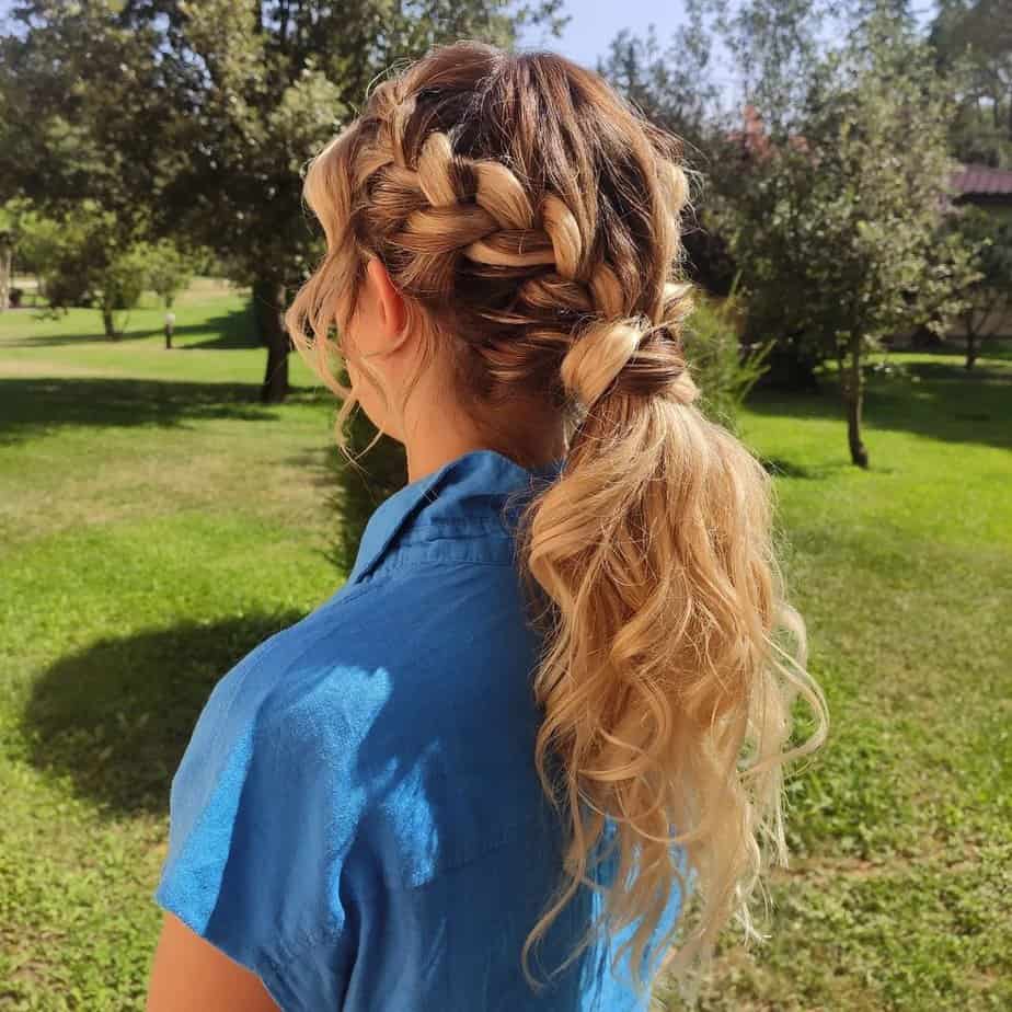 32. Braids meet curls for a boho dream