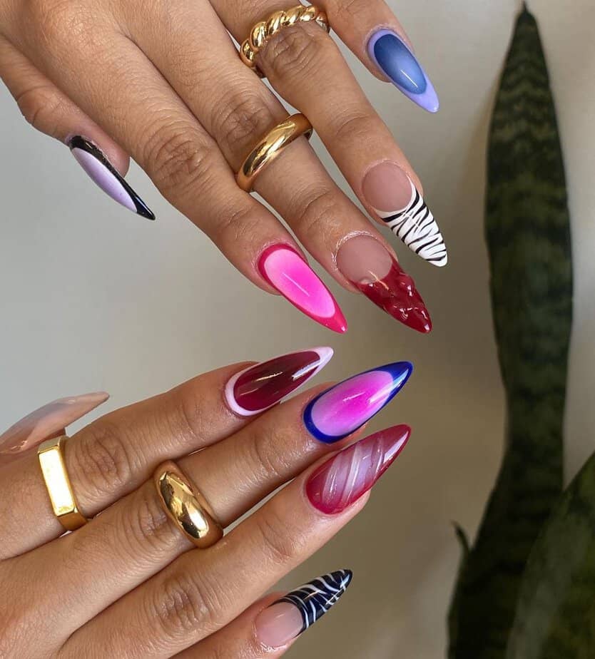 Show Your True Colors With These 40 Multi-Colored Nail Ideas