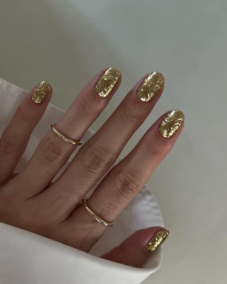 3D golden nails