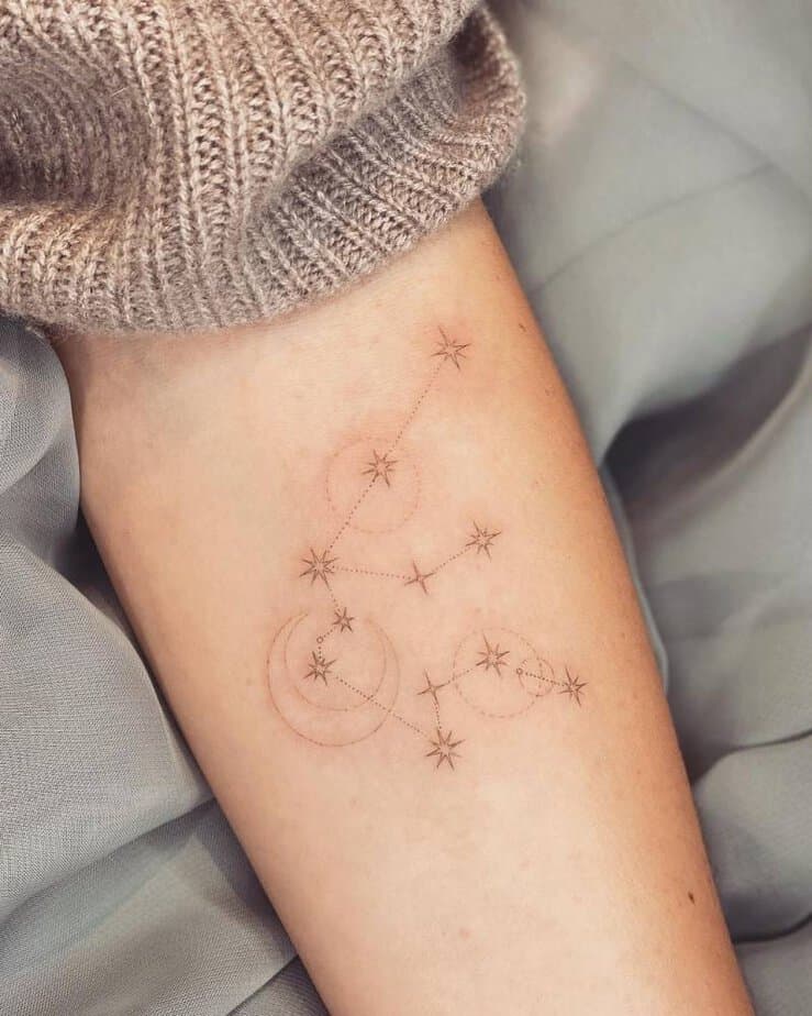 4. Futuristic Aquarius constellation with planetary vibes