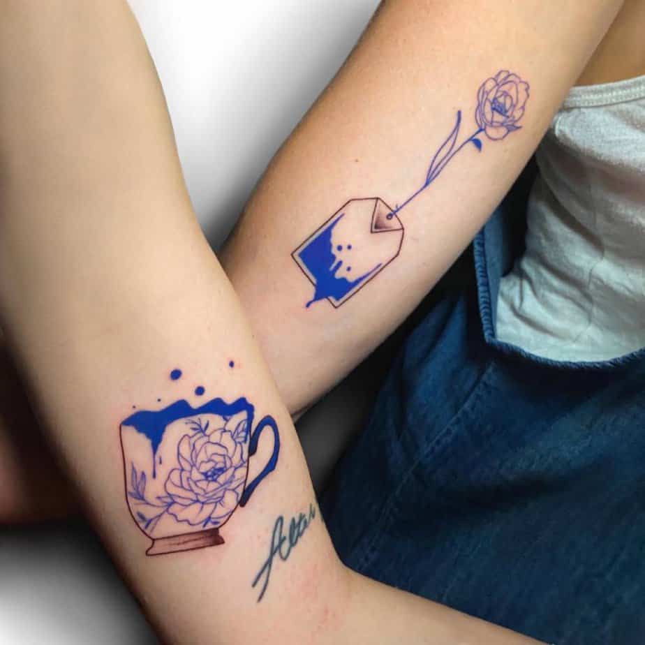 6. Matching tea tattoos