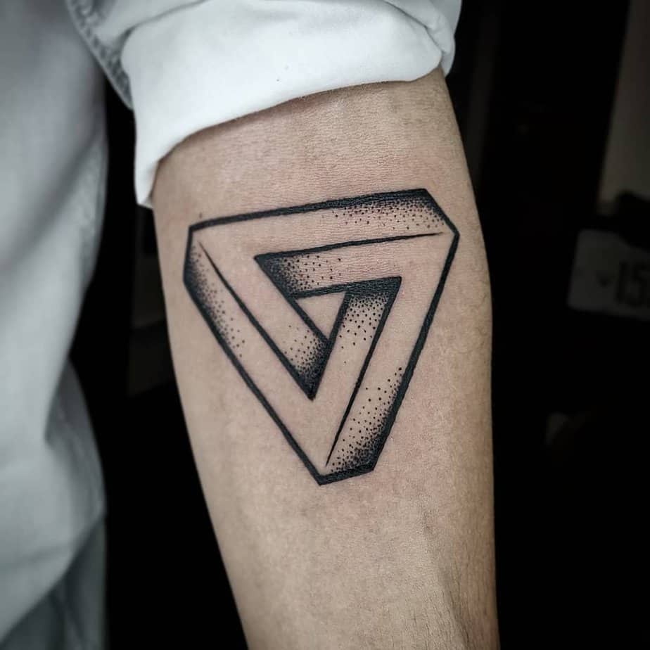 8. Stippled Penrose triangle on the forearm