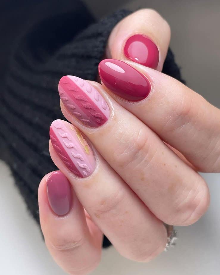 32 Cute Sweater Nails To Warm Up Your Tips