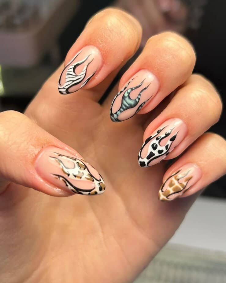 Animal print on flames