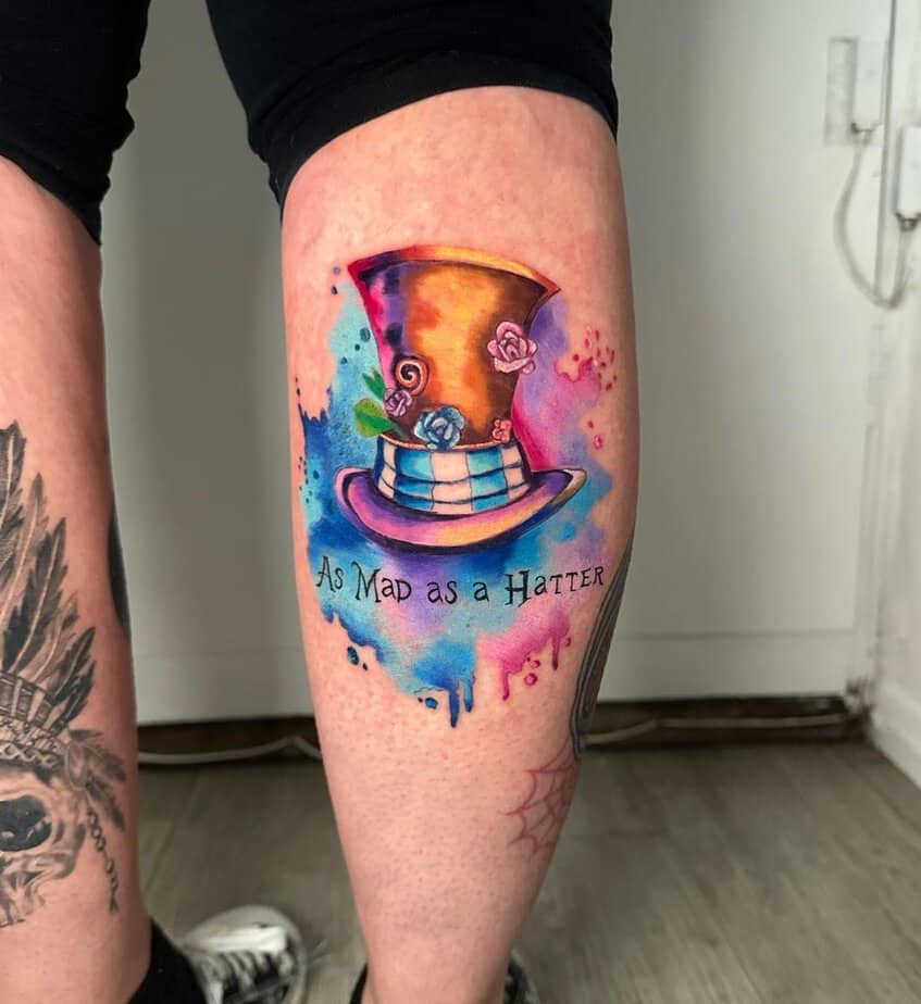 18 Enchanting Mad Hatter Tattoos That Will Drive You Bonkers