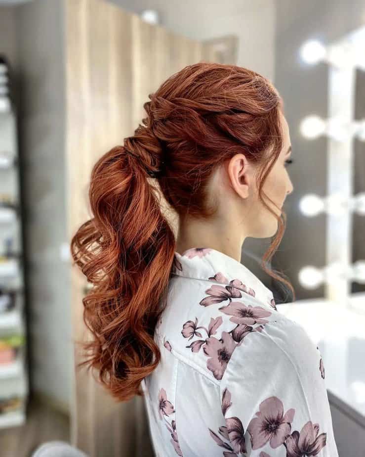 Auburn red ponytail