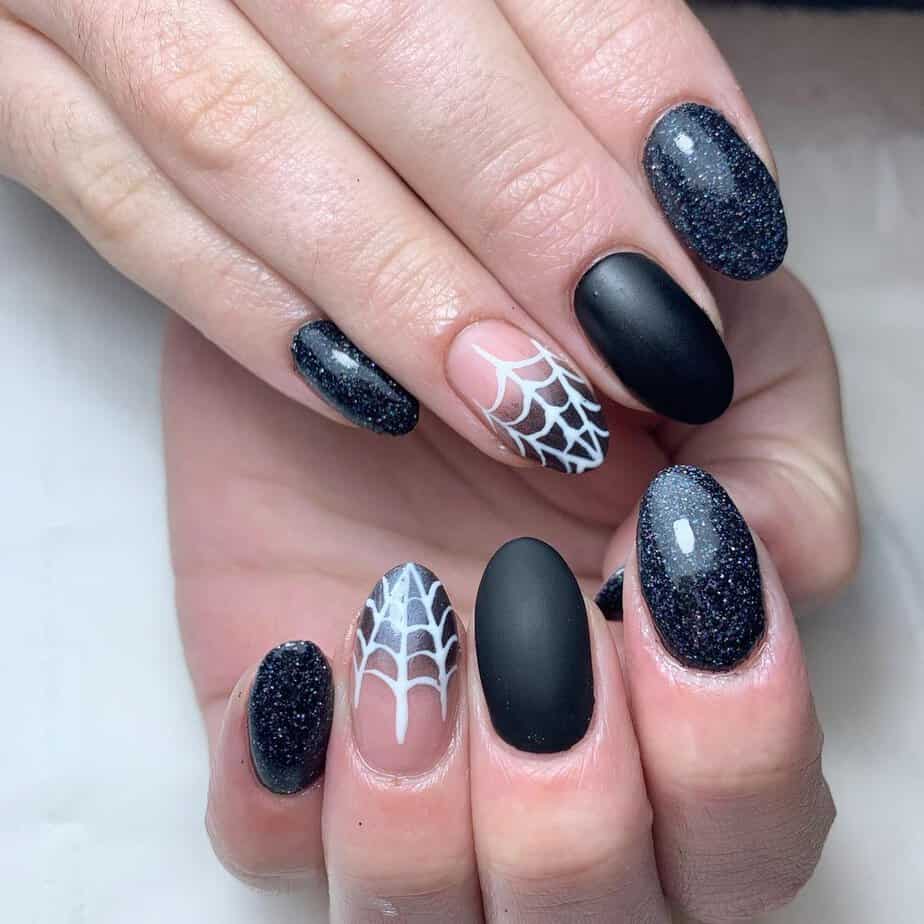 34 Mesmerizing Black Glitter Nails With A Cosmic Twinkle