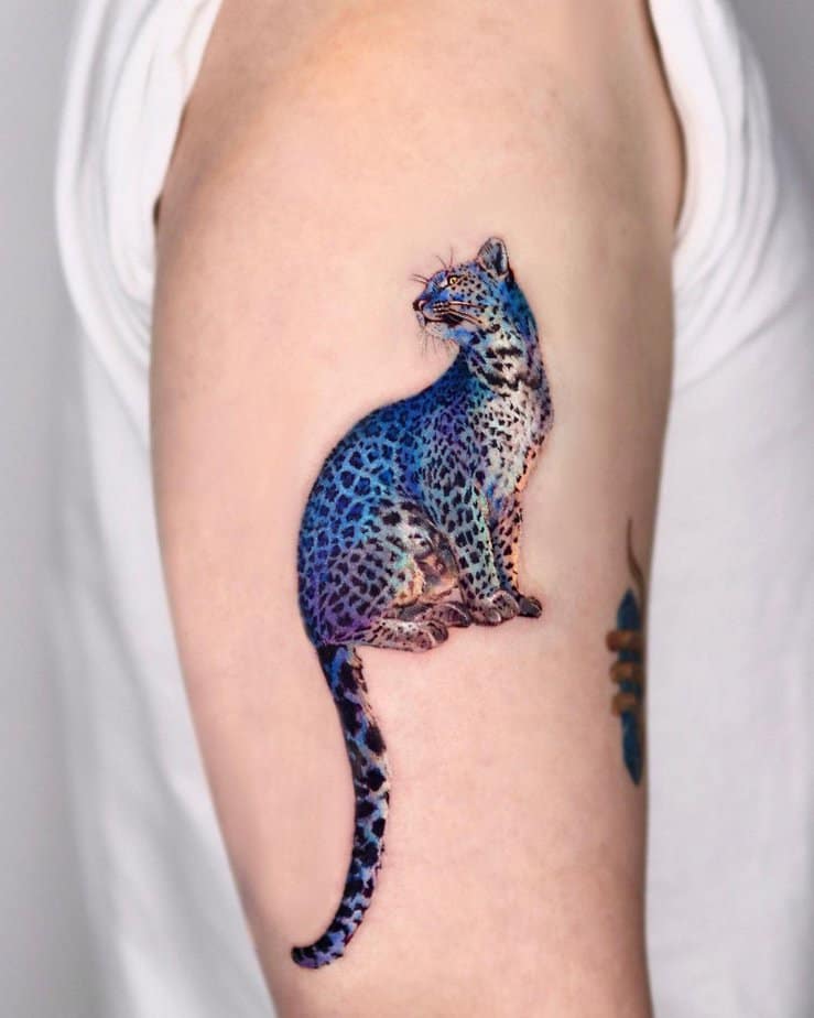 Blue ink leopard