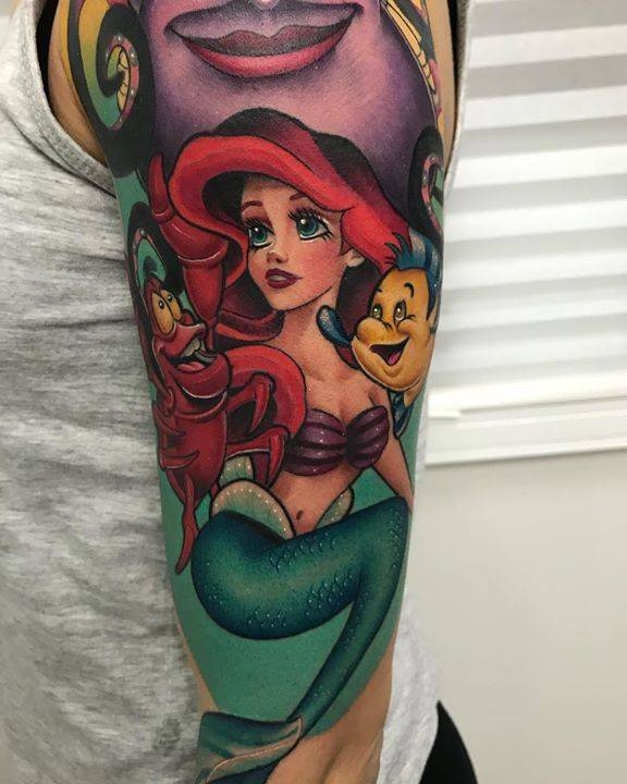 18 Enchanting Little Mermaid Tattoos To Dive Into Your Dreams